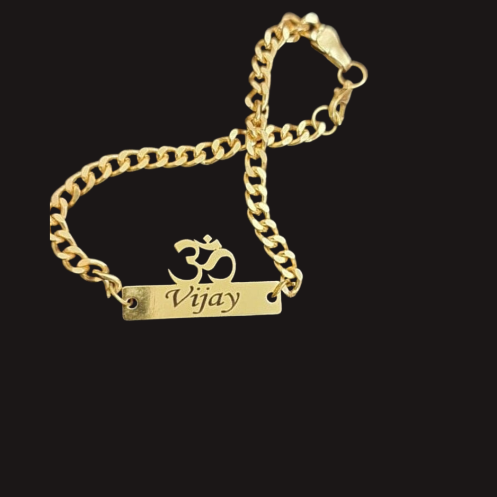 personalized om rakhi bracelet for men