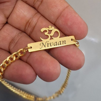 Moskai Om Rakhi Bracelet for Brother | Personalized Name Bracelet for Men