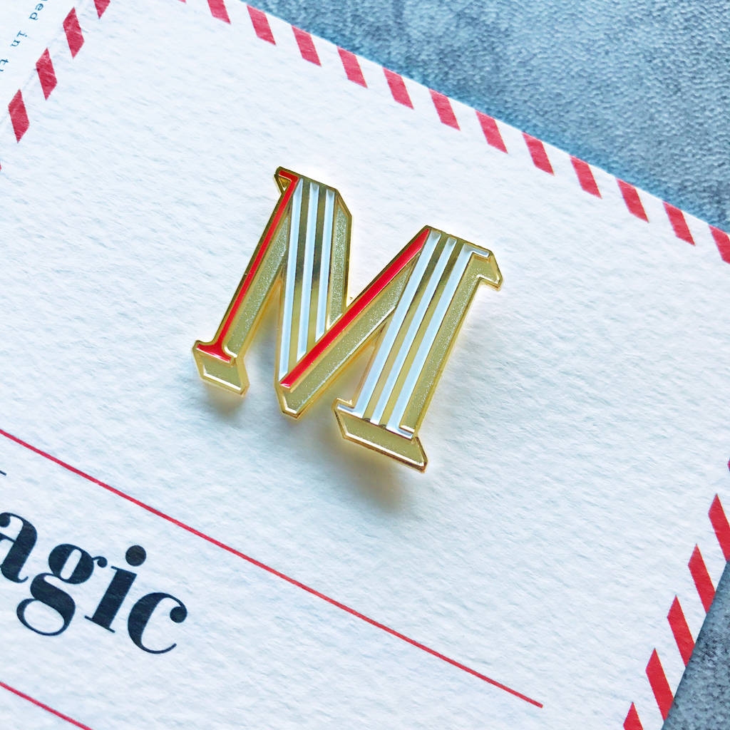 Personalised Alphabet “M” Enamel Pin – Bold, Luxe & Made Just for You
