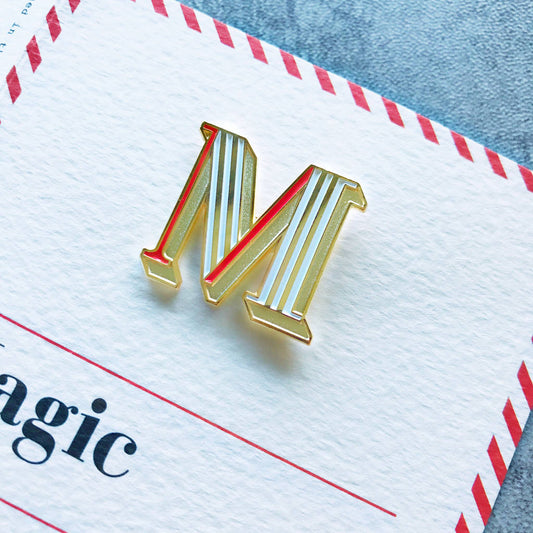 Personalised Alphabet “M” Enamel Pin – Bold, Luxe & Made Just for You
