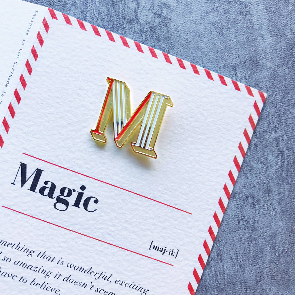 Personalised Alphabet “M” Enamel Pin – Bold, Luxe & Made Just for You