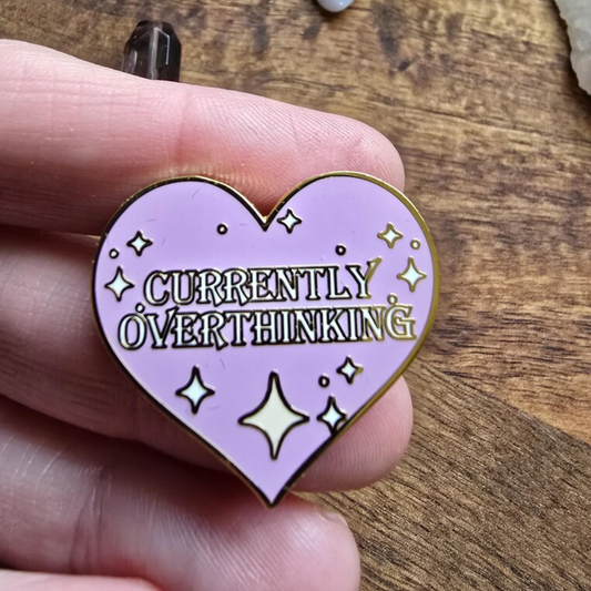 Currently Overthinking Enamel Pin – Relatable, Aesthetic & Customizable