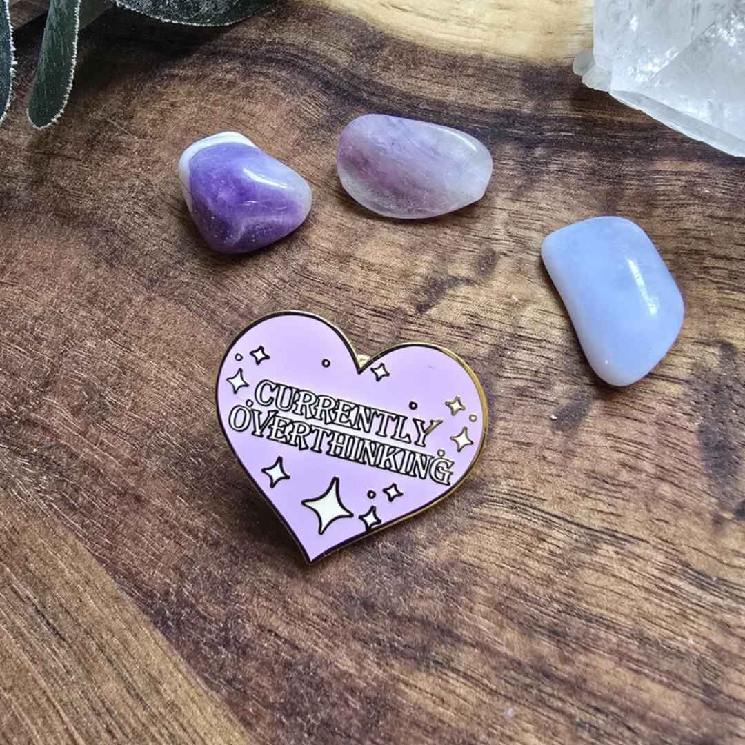Currently Overthinking Enamel Pin – Relatable, Aesthetic & Customizable