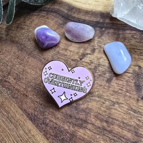 Currently Overthinking Enamel Pin – Relatable, Aesthetic & Customizable