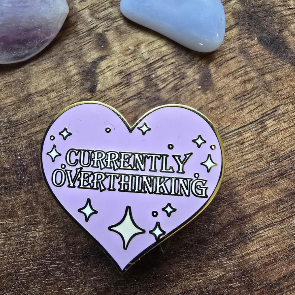 Currently Overthinking Enamel Pin – Relatable, Aesthetic & Customizable