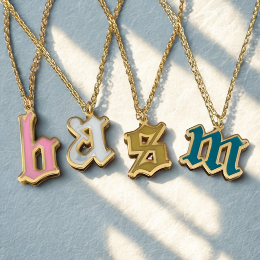Personalized Enamel Initial Pendant Necklace – Bold, Custom & Totally You