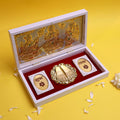 Moskai Laxmi Ganesha Mere Humsafar Paduka Box with Divine Artwork & Coins