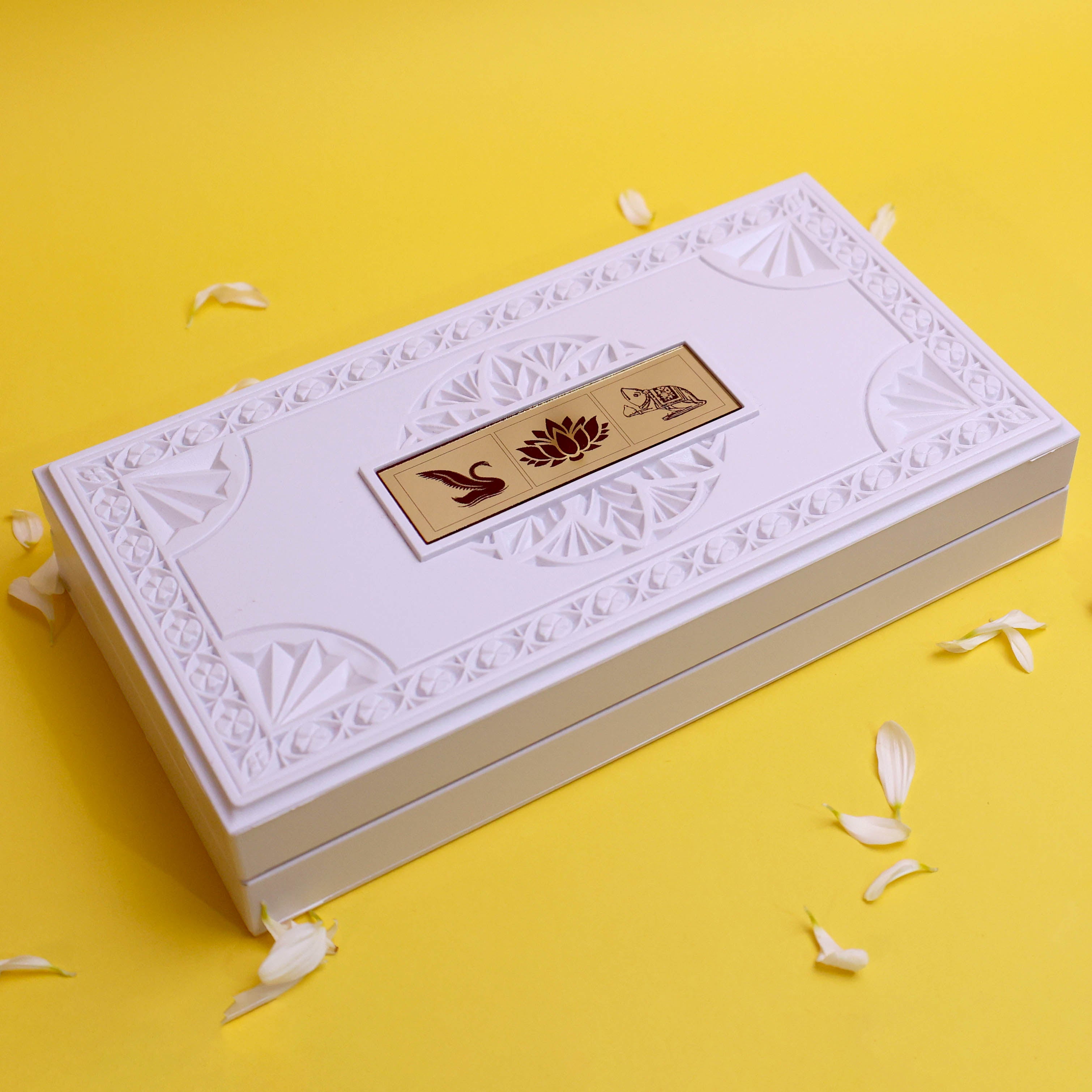 Moskai Laxmi Ganesha Mere Humsafar Paduka Box with Divine Artwork & Coins