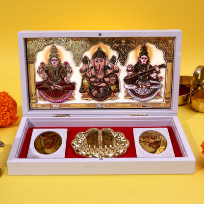 Moskai 3D Laxmi Ganesha Mere Humsafar Paduka Box with Shubh Labh