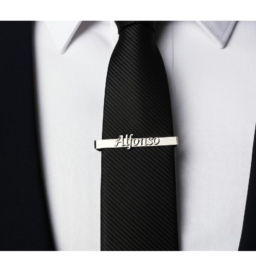 Moskai Personalized Tie Clip – Custom Name Tie Bar for Men