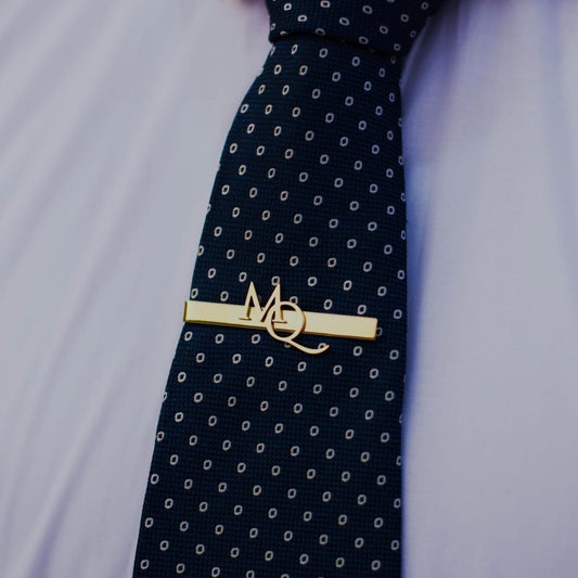 Moskai Custom Initial Tie Clip for Men – Personalized Groomsmen Gift, Wedding, Anniversary