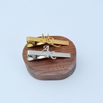 Moskai Custom Initial Tie Clip for Men – Personalized Groomsmen Gift, Wedding, Anniversary