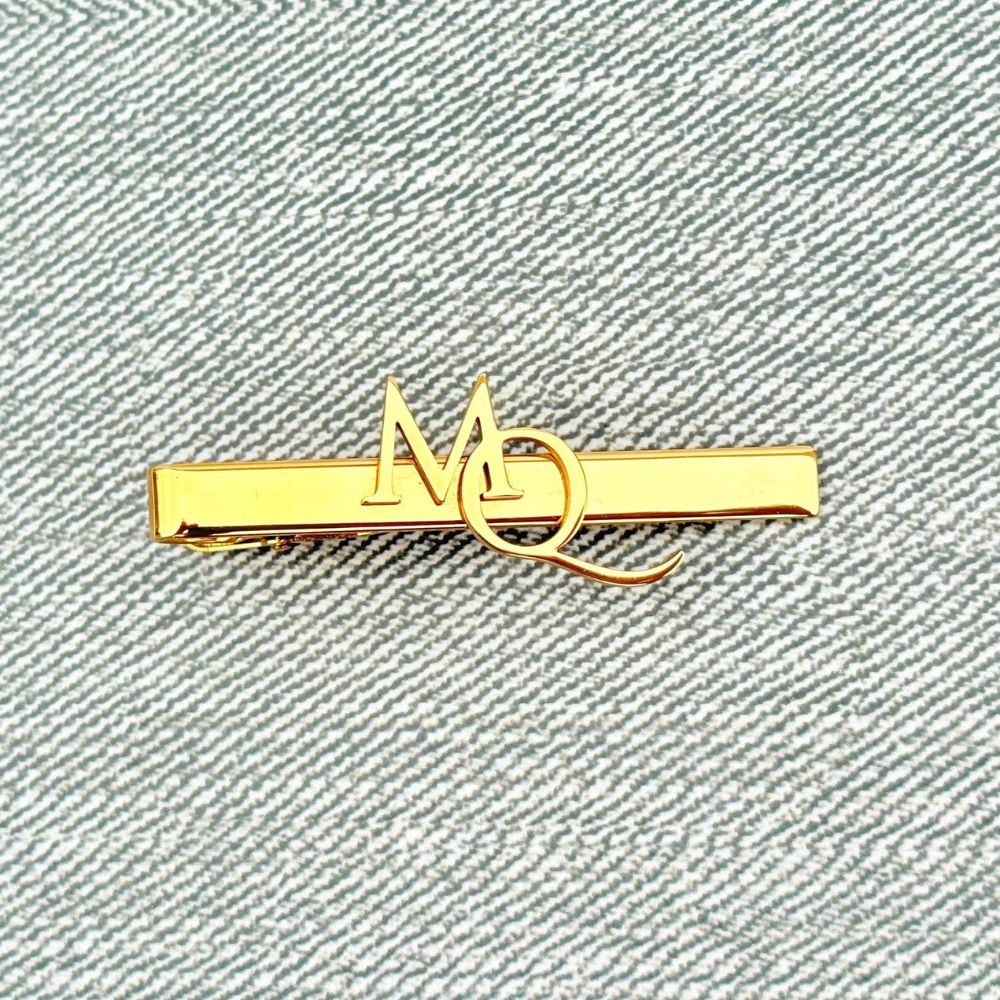 Moskai Custom Initial Tie Clip for Men – Personalized Groomsmen Gift, Wedding, Anniversary