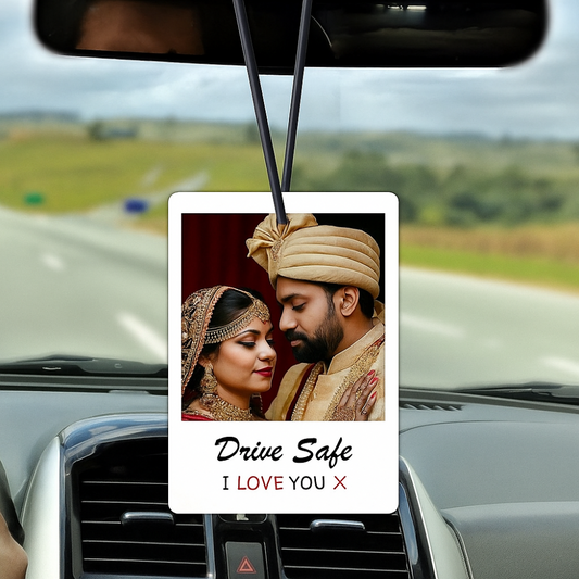 Moskai Personalized Car Rear View Mirror Accessory  with Custom Photo and Text