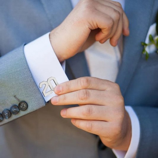 MOSKAI Personalized Number Cuff Links | Custom Numeric Cufflinks for Men