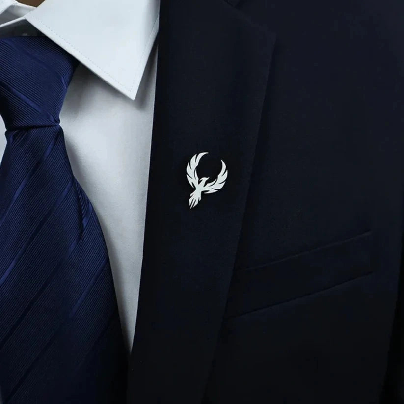 Phoenix Rising Brooch for Men & Women's Suits, Blazers & Luxury Gifting