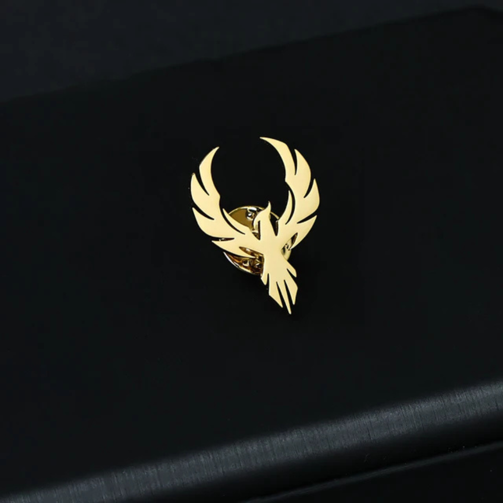 MOSKAI Personalised Phoenix Theme Brooch | Custom Bird Lapel Pin