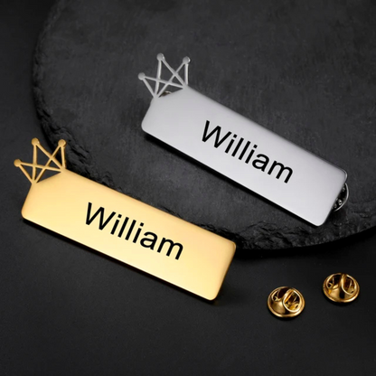 MOSKAI Personalised Metal Name Plate for Coat | Engraved Name Badge