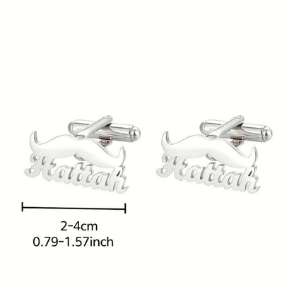 MOSKAI Mustache Theme Name Cufflink | Custom Men’s Cufflinks