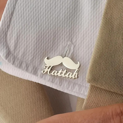 MOSKAI Mustache Theme Name Cufflink | Custom Men’s Cufflinks