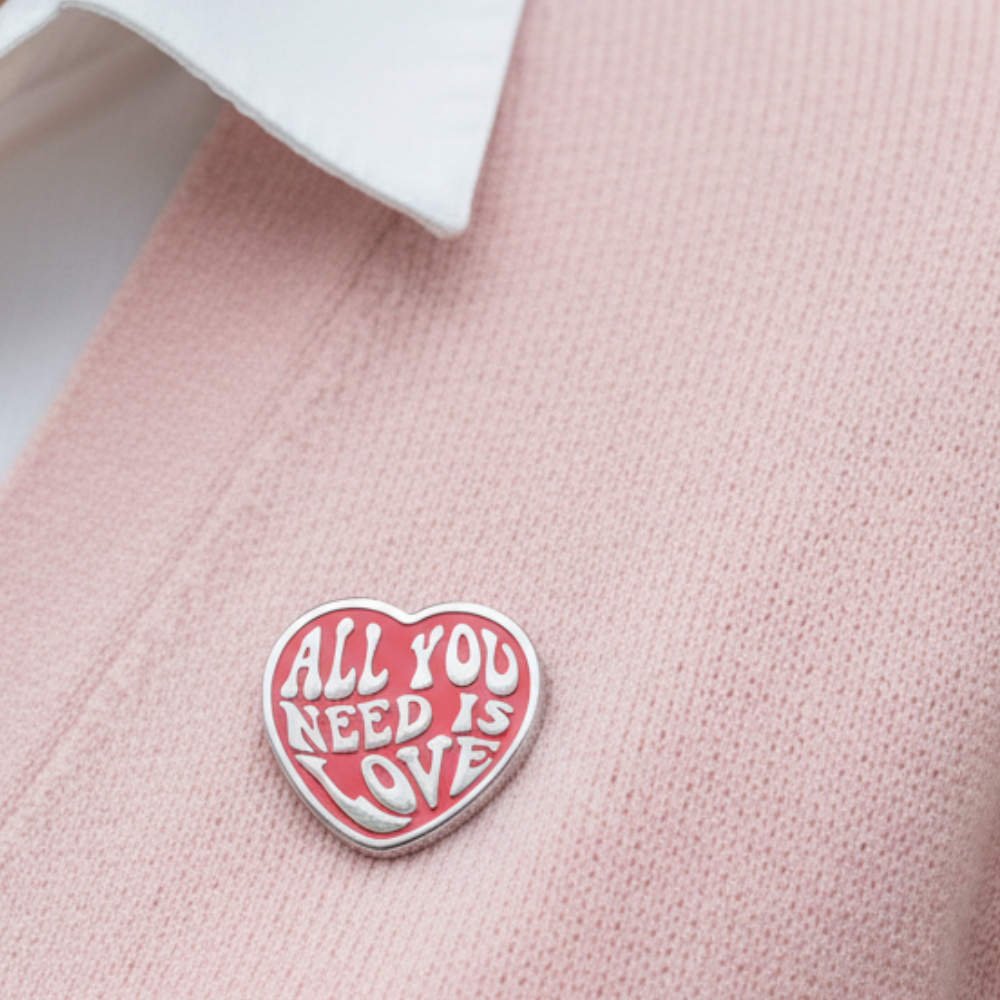All You Need is Love - Red Heart Enamel Pin | Valentine Gift for Girlfriend | Moskai