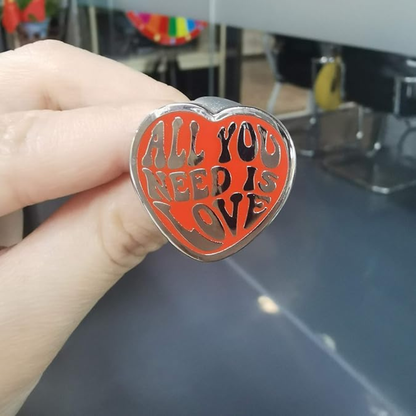 All You Need is Love - Red Heart Enamel Pin | Valentine Gift for Girlfriend | Moskai