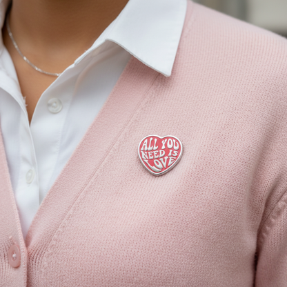 All You Need is Love - Red Heart Enamel Pin | Valentine Gift for Girlfriend | Moskai