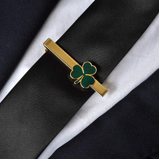 Personalised Lucky Clover Leaf Tie Pin with Name | Anti-Tarnish by Moskai