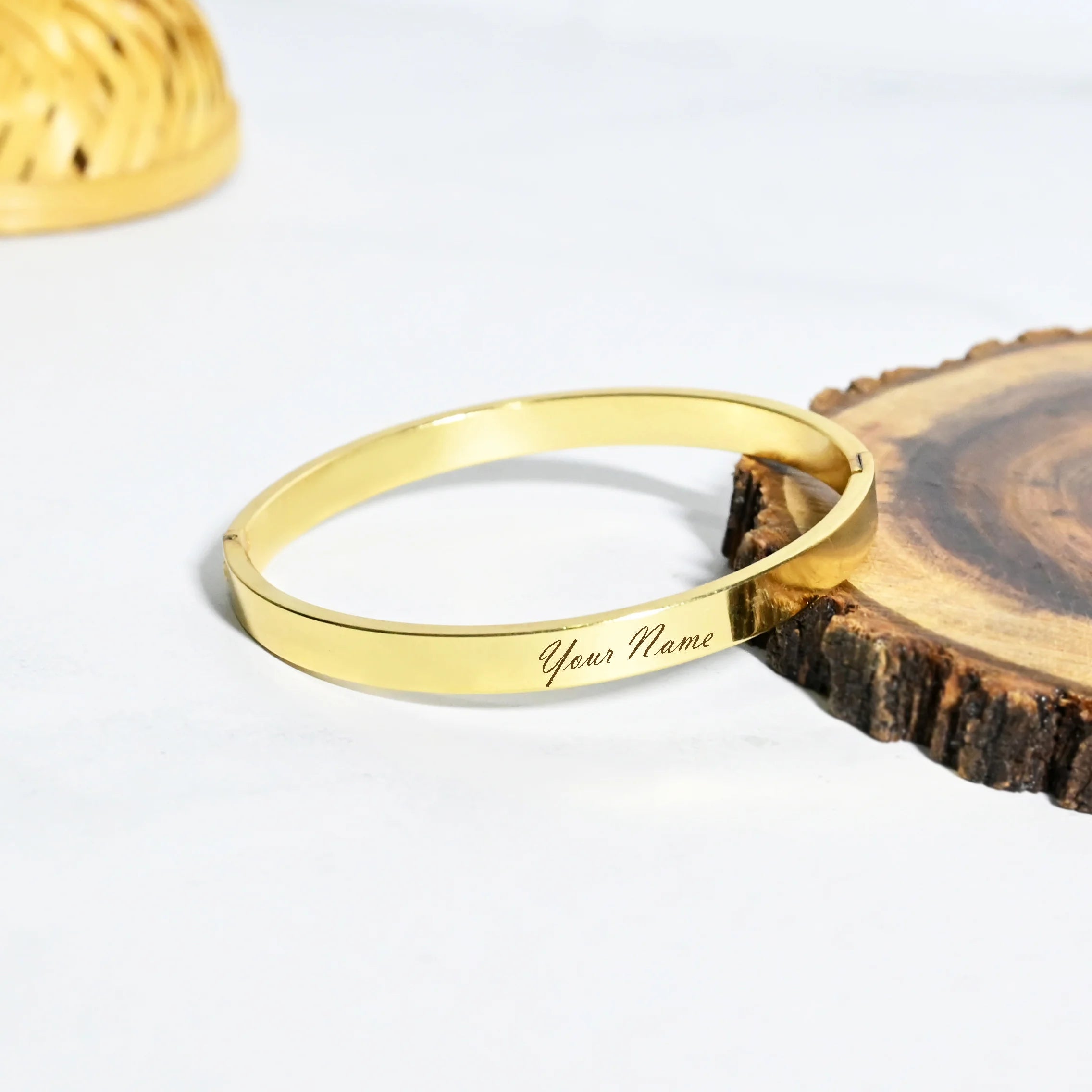 Personalized Men's Gold Finish Kada