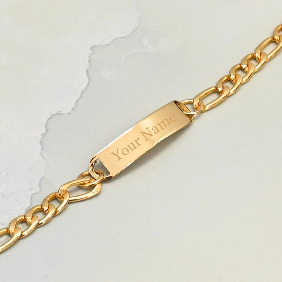 Personalized Men's Gold Finish Bracelet