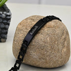 Personalized Black Matte Men's Bracelet