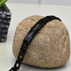 Personalized Black Matte Men's Bracelet