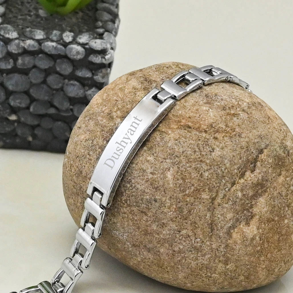 Personalized Silver Men's Bracelet