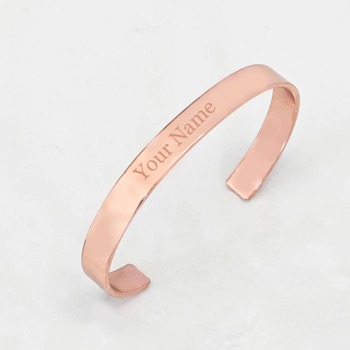 Moskai  Personalised No.1 Bhai Cuff Bracelet in Rose Gold