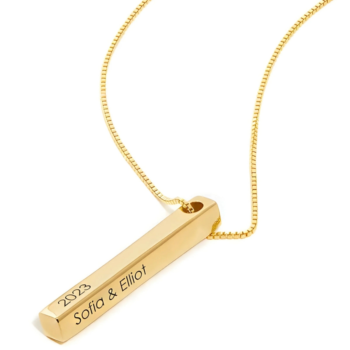 personalized cuboidal bar pendant