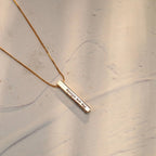 personalized cuboidal bar pendant  custom cuboidal bar necklace for her