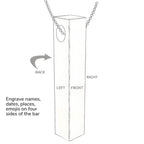 personalized cuboidal bar pendant engraved jewellery