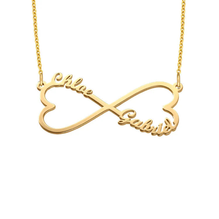personalized infinity heart couple name pendant
