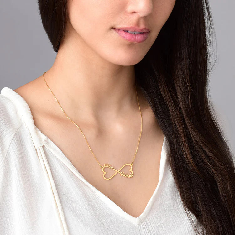 personalized infinity heart couple name pendant