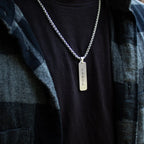 personalized men’s tag pendant matte finish