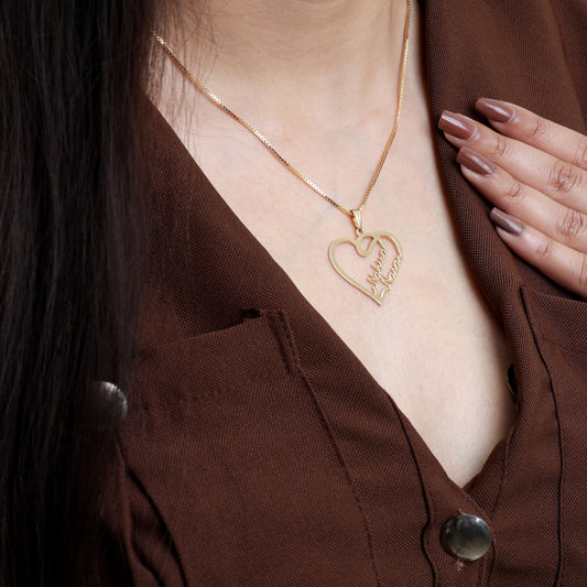 Personalized Couple Heart Name Pendant