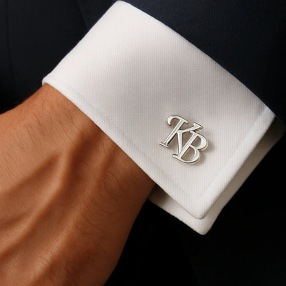 Customised Silver Initial Name Cufflink