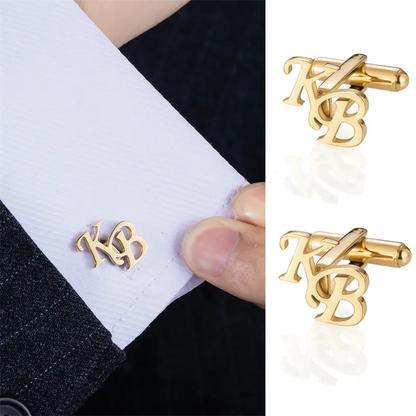 Customised Silver Initial Name Cufflink