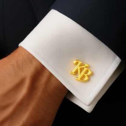 Customised Silver Initial Name Cufflink