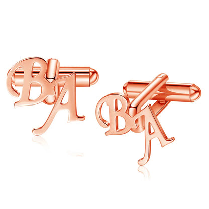 Personalized Men's Shirt Silver Initial Name Cufflink