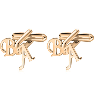 Personalized Men's Shirt Silver Initial Name Cufflink