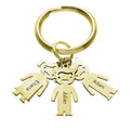 22K Plated Engraved Children Charms Keychain