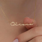 signature name jewellery gold finish close up
