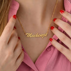 22K name necklace lightweight elegant jewellery