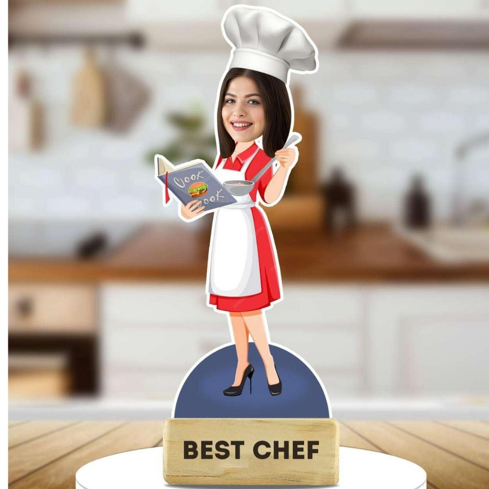 Custom Female Chef Caricature Gift | Kitchen Decor by Moskai